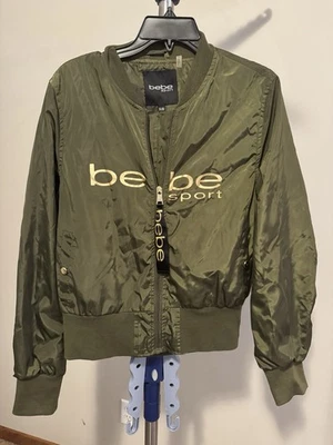 Chaqueta Bebe Sport Verde Oliva Vintage Con Cordones Espalda Cremallera Completa - XL - Ligera Foto 1 de 3
