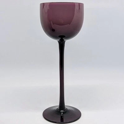 Copas de vino de colección Carlo Moretti amatista púrpura blanco recubiertas tallo largo 6 13/16" Foto 1 de 4