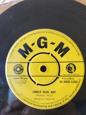 Conway Twitty "Lonely Boy Blue" 1959 MGM Oz 7" 45rpm - Image 1 of 2