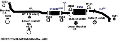 排气消声器适用于 2000 - 2003 三菱 Eclipse 3.0L V6 气体 SOHC — 第 1/4 张图片