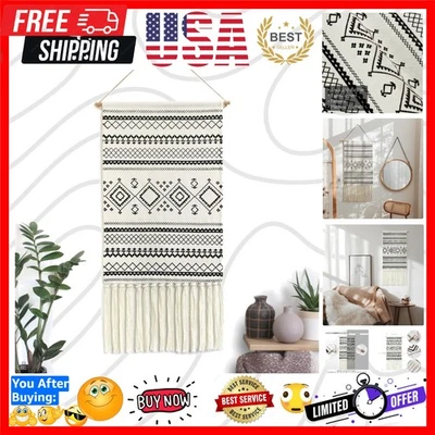Impresionante Tapiz Macramé, Diseño Boho Chic 17.7" W x 32" L para Espacios Interiores Foto 1 de 4