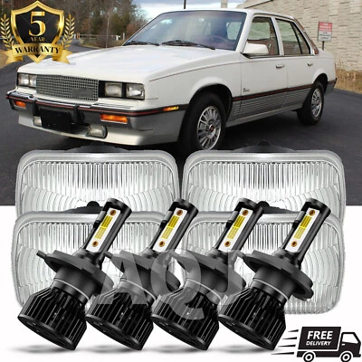 4 PIEZAS Faros LED Alto/Bajo para Cadillac Fleetwood Cimarron 75-86 4x6" haz sellado Foto 1 de 4