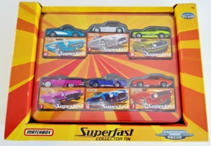 Vintage Matchbox SuperFast Collector Tin 6 Car Set NIP - Picture 1 of 3