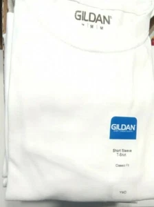 GILDAN BOYS WM SS TSHIRTS WHITE  PACK OF 12 - Picture 1 of 3