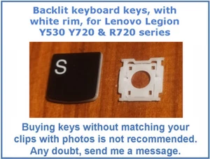 SX1 WHITE Rim Key for keyboard Lenovo Legion Y530 Y720 R720 series Gaming laptop - Picture 1 of 11