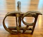 Vintage Old Hand Forged US Livestock Cattle Branding Iron Short Handle R D