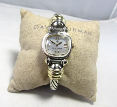 Reloj brazalete DAVID YURMAN madreperla de plata de ley y oro de 18 quilates con cable Foto 1 de 4