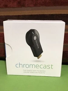 New Google H2G2-42 Chromecast 1st Gen HDMI Streamer Black Disney Amazon Netflix - Picture 1 of 9