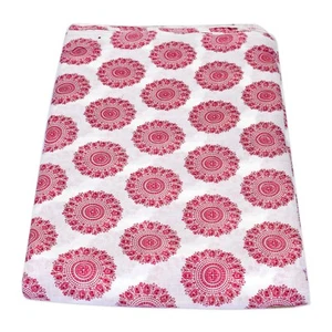Indian 10 Yard Fabric Cotton Loose Running Sewing Dressmaking Hand Block Print - Picture 1 of 5