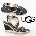 UGG Isabella Wedges Women's Size 8M Strappy Ankle Strap Leather Sandals