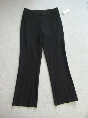 NWT Studio 1940 Y2K Black Smooth Stretch Straight Bootcut Career Dress Pants 6 - Image 1 of 4
