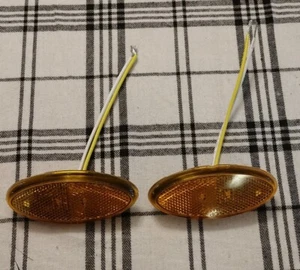 (Lot of 2)RV Camper 1-1/2x4 Oval LED Amber Clearance Light New Light+Lens - Bild 1 von 5
