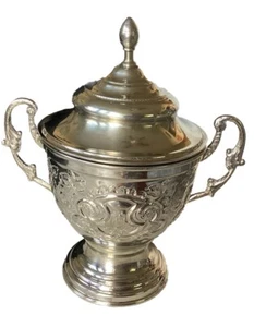 Trophy Style Silver Urn Middle Eastern & Rooster Logo 96 RARE Vintage 11" - Picture 1 of 17