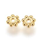 580pcs/10g Alloy Flower Daisy Beads Golden Flat Disc Tiny Jewelry Spacer 4.5mm