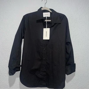 Frame The Oversized Shirt in Black Size Small New - Picture 1 of 7
