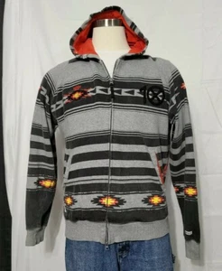 10Deep clothing co. men's L Hooded Sweatshirt AZTEC Style Gray Red Yellow Black - Picture 1 of 8
