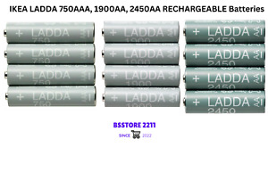 IKEA LADDA 750AAA, 1900AA & 2450AA RECHARGEABLE HR03 AAA 1.2V BATTERIES