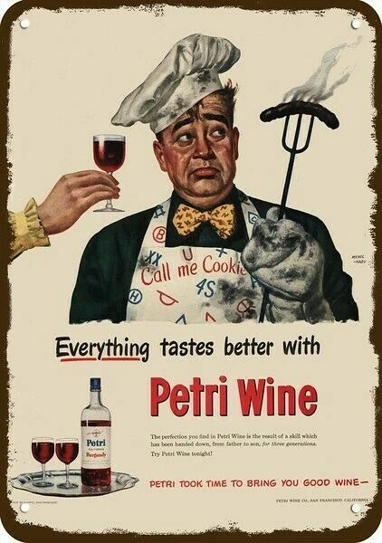1949 PETRI BURGUNDY WINE Vintage-Look ****DECORATIVE REPLICA METAL SIGN**** - Image 1 of 1