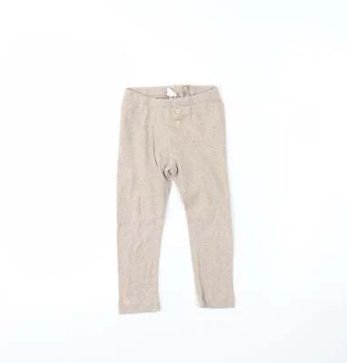 Pantalones Capri de algodón beige para niñas H&M talla 2 años regulares Foto 1 de 4