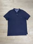 Tommy Hilfiger Mens 2Xl Short Sleeve Polo Shirt Slim Fit Navy Embroidered Cotton