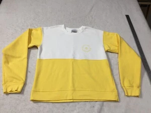 Columbia Sportswear Sweatshirt Womens XS Yellow White Crew Neck Long Sleeve Logo - Picture 1 of 15