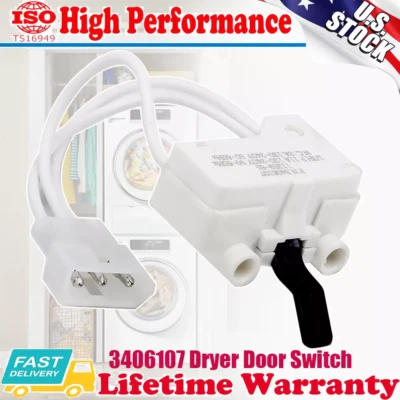 BESTSENSOR 3406107 Dryer Door Switch Kit For Whirlpool Maytag Kenmore Genuine New
