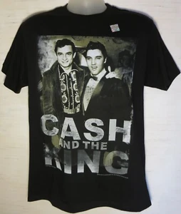 T-shirt media Elvis Presley Johnny Cash unisex adulto nuova! - Foto 1 di 1