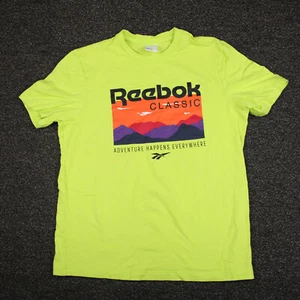 Reebok Classic Shirt Adult Medium Green Adventure Happens Anywhere Casual Mens - Picture 1 of 9