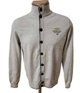 Aeronautica Militare WOOL Button Sweater mens Jumper top size M Slim - Picture 1 of 7