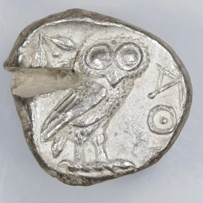 Attica Athens AR Owl Tetradrachm Ancient Greek Coin 440-404 BC - Athena - Image 1 of 2