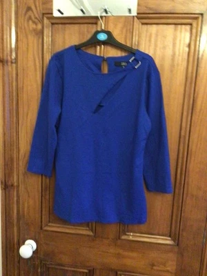 Star By Julienne Macdonald Cobalt Blue Warm Tailored Top 7/8 Sleeve 18 - image 1 of 3