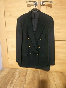 Blazer vintage San Michele doppiopetto bottoni oro taglia 40 blu navy - Foto 1 di 8