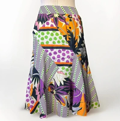 Falda Etro Mujer (44) Pequeña 29x25 Midi Floral Lunares Hippie Boho Arte Italia Foto 1 de 4