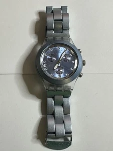 Swatch Irony Diaphane Blue Chronograph Watch Wrist 15cm Working AG 2005 FREEPOS - Picture 1 of 15