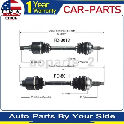 2 ejes delanteros TrakMotive CV eje articulado para Ford Contour 2,5 L 1995 Foto 1 de 3