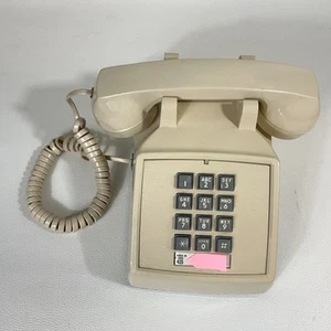 VINTAGE ITT USA BEIGE PUSH BUTTON DESK TELEPHONE PHONE 2500 80s Untested - Picture 1 of 9