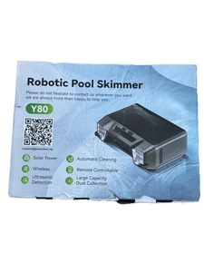 Y80 Skimmer Solare per Piscina, Robot Pulitore Superficie Piscina con Telecomando - Foto 1 di 5