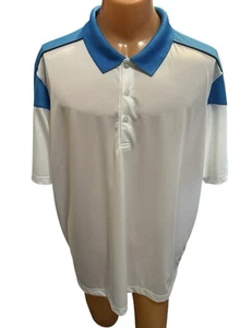 PAGE & TUTTLE Herren weiß & blau Cool Swing Poloshirt feuchtigkeitsableitend Größe 2XL - Bild 1 von 10
