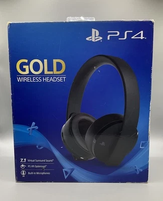 Sony PlayStation 4 / PS4 / Gold Headset / Schwarz - Bild 1 von 4