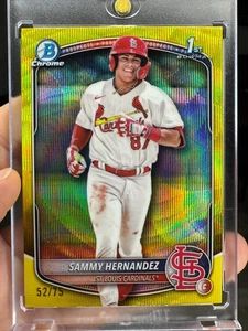 2025 Bowman Chrome Yellow Wave Refractor /75 Sammy Hernandez - Picture 1 of 2
