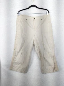 Danskin Now Cargo Utility Capri Pants Beige Ladies Large - Picture 1 of 14