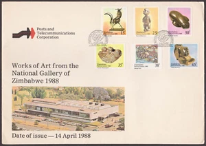 ZIMBABWE - 1988 NATIONAL GALLERY OF ZIMBABWE - 6V FDC - Picture 1 of 4