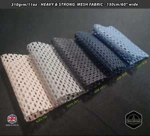 310gsm* - HEAVY & STRONG POLYESTER MESH FABRIC - 5 COLOURS - 150cm/60" wide - Picture 1 of 6