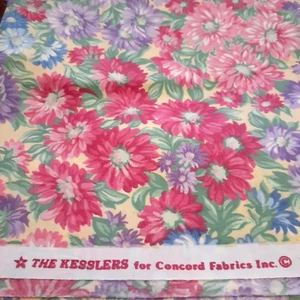 Kesslers Concord Cotton Sewing Fabric Spring Flowers Floral Bright 1 yd + 20" - Picture 1 of 6