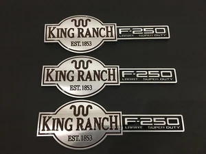 3PCS NEW FOR 2003-2007 KING RANCH FENDER TAIL SILVER EMBLEMS SATN BADGE F 2 - Picture 1 of 2