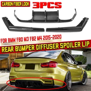 Labio difusor de alerón de parachoques trasero de fibra de carbono para BMW F80 M3 F82 F83 M4 2015~22 - Imagen 1 de 11