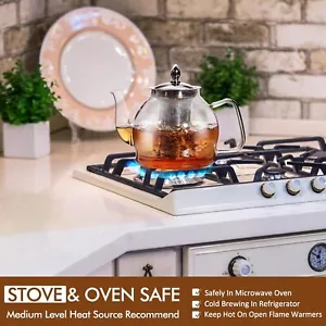 1000mlGlass Teapot with Removable Infuser,Stovetop Safe Tea Kettle,Tea Maker Set - Picture 1 of 7
