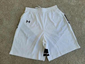 Under Armour Youth XL Cooker Lacrosse Shorts White/Black Stripe - Picture 1 of 5
