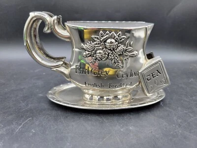 Earl Grey - Ceylon Tea, English Breakfast, Napkin Holder, Silver Plate - Image 1 of 4