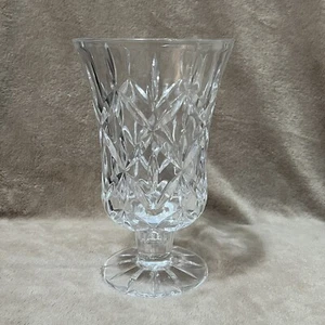 🕯️BLOCK Crystal Olympic 7” Footed VASE or CANDLE HOLDER Hurricane Votive Taper - Picture 1 of 10